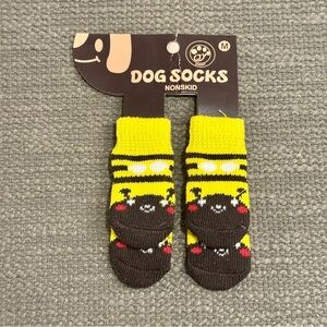Yellow Non-Slip Dog Socks